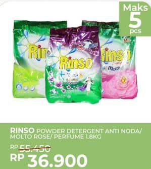 Promo Harga Rinso Anti Noda Deterjen Bubuk + Molto Pink Rose Fresh, + Molto Purple Perfume Essence 1800 gr - Yogya