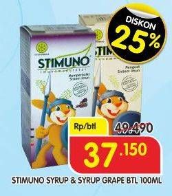 Promo Harga STIMUNO Restores Immunes Syrup Grape, Syrup 100 ml - Superindo