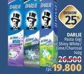 Promo Harga DARLIE Toothpaste All Shiny White Lime Mint, All Shiny White Charcoal Clean 140 gr - LotteMart