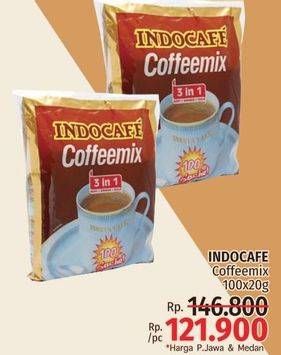Promo Harga INDOCAFE Coffeemix per 100 sachet 20 gr - LotteMart