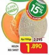 Promo Harga Melon Red Sweet per 100 gr - Superindo