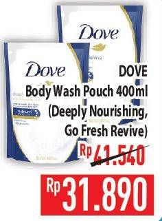 Promo Harga Dove Body Wash Deeply Nourishing, Go Fresh Revive 400 ml - Hypermart