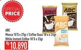 Promo Harga ABC Kopi Mocca, Susu, White Coffee per 10 sachet 20 gr - Hypermart