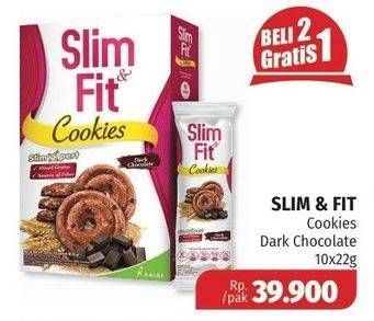Promo Harga SLIM & FIT Cookies Dark Choco per 10 pcs 22 gr - Lotte Grosir