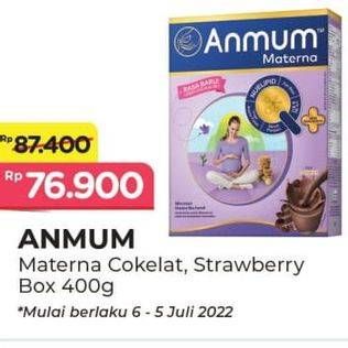 Promo Harga Anmum Materna Cokelat, Strawberry White Chocolate 400 gr - Alfamart