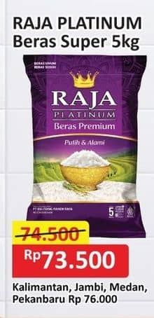 Promo Harga Raja Platinum Beras Slyp Super 5000 gr - Alfamart