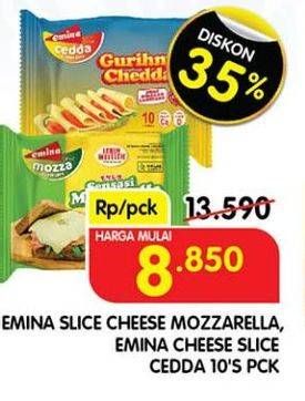 Promo Harga Emina Cheese Slice Mozza, Cedda 150 gr - Superindo