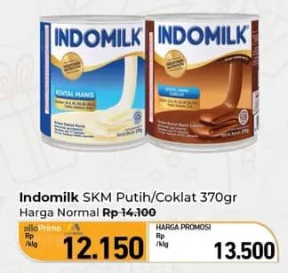 Promo Harga Indomilk Susu Kental Manis Cokelat, Plain 370 gr - Carrefour