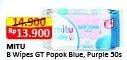 Promo Harga Mitu Baby Wipes Ganti Popok Blue Charming Lily, Purple Playful Fressia 50 pcs - Alfamart