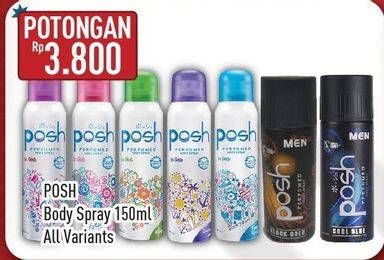 Promo Harga POSH Perfumed Body Spray All Variants 150 ml - Hypermart
