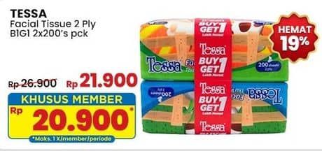 Promo Harga Tessa Facial Tissue 200 sheet - Indomaret