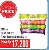 Promo Harga DAHLIA Toilet Color Ball Fresh Floral, Fresh Fruity 5 pcs - Hypermart