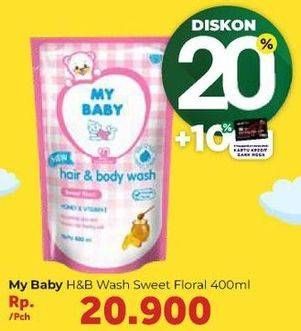 Promo Harga MY BABY Hair & Body Wash Sweet Floral 400 ml - Carrefour
