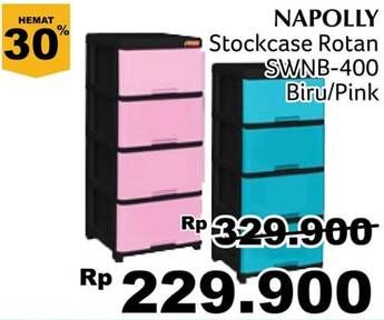 Promo Harga NAPOLLY Stock Case Rattan Rak Susun 4 SWNB-400 HTPK  - Giant