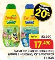 Promo Harga Zwitsal Kids Shampoo Clean Fresh Blue, Natural Nourishing Care, Soft Moisturizing 180 ml - Superindo