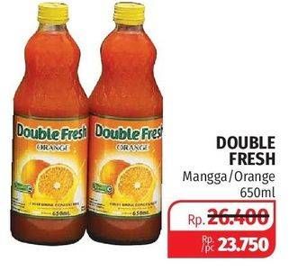 Promo Harga DOUBLE FRESH Drink Concentrate Mango, Orange 650 ml - Lotte Grosir