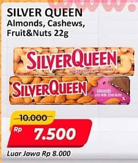 Promo Harga Silver Queen Chocolate Almonds, Cashew, Fruit Nuts 25 gr - Alfamart