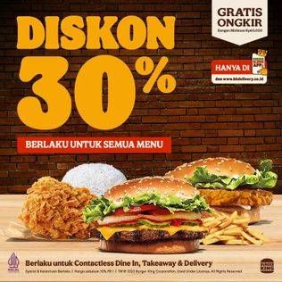Promo Harga Diskon 30%  - Burger King