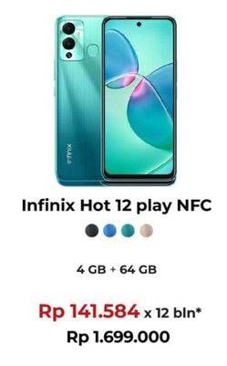 Promo Harga Infinix Hot 12 Play NFC 4GB + 64GB  - Erafone