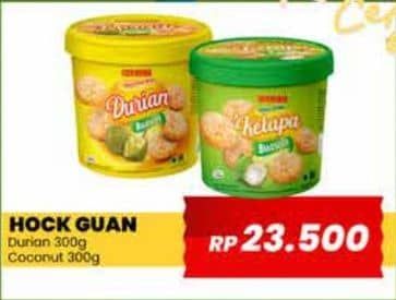 Promo Harga Hock Guan Biscuits Coconut, Durian 350 gr - Yogya