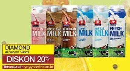 Promo Harga DIAMOND Fresh Milk All Variants 946 ml - Yogya