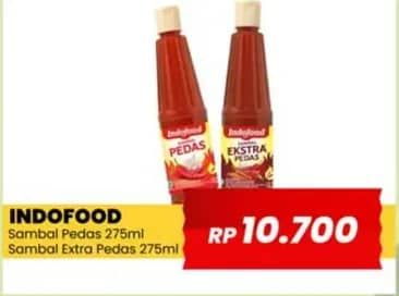 Promo Harga Indofood Sambal Ekstra Pedas, Pedas 275 ml - Yogya
