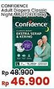 Promo Harga Confidence Adult Classic Night Ekstra Serap & Kering M8, L7, XL6 6 pcs - Indomaret