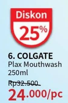 Promo Harga Colgate Mouthwash Plax 250 ml - Guardian