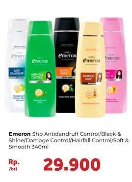 Promo Harga EMERON Shampoo Anti Dandruff, Black Shine, Damage Care, Hair Fall Control, Soft Smooth 340 ml - Carrefour