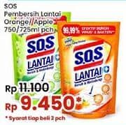 Promo Harga SOS Pembersih Lantai Orange, Apple 750 ml - Indomaret