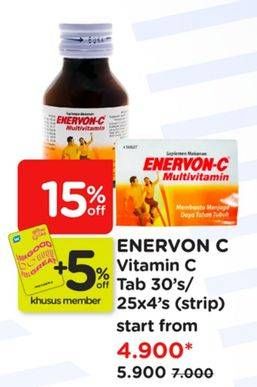 Promo Harga Enervon-C Multivitamin Tablet  - Watsons