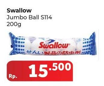 Promo Harga SWALLOW Jumbo Naphthalene Ball S114 200 gr - Carrefour