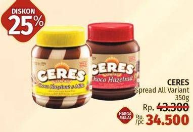 Promo Harga CERES Duo Choco Spread All Variants 350 gr - LotteMart