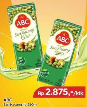 Promo Harga ABC Minuman Sari Kacang Hijau 250 ml - TIP TOP