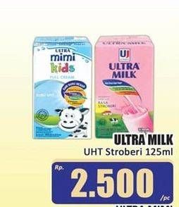 Promo Harga ULTRA MILK Susu UHT Stroberi 125 ml - Hari Hari