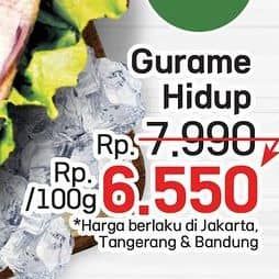 Promo Harga Ikan Gurame Hidup per 100 gr - LotteMart