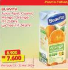 Promo Harga Buavita Fresh Juice Apple, Guava, Mango, Orange, Lychee 250 ml - Alfamart