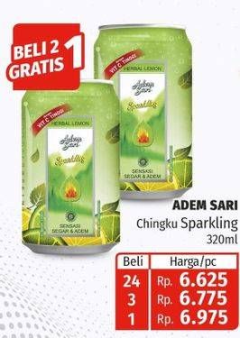 Promo Harga Adem Sari Ching Ku Sparkling Herbal Lemon 320 ml - Lotte Grosir
