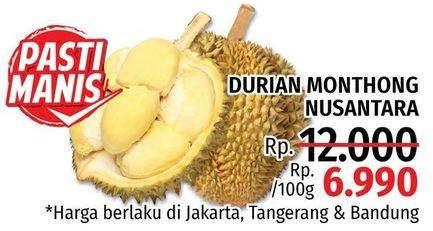 Promo Harga Durian Monthong Nusantara per 100 gr - LotteMart