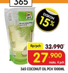 Promo Harga 365 Coconut Oil 1000 ml - Superindo