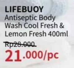 Promo Harga Lifebuoy Body Wash Cool Fresh, Lemon Fresh 400 ml - Guardian