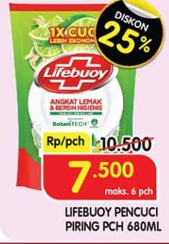 Promo Harga Lifebuoy Pencuci Piring Lime Botani 680 ml - Superindo