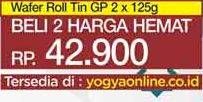 Promo Harga DUA KELINCI Deka Wafer Roll per 2 box 125 gr - Yogya