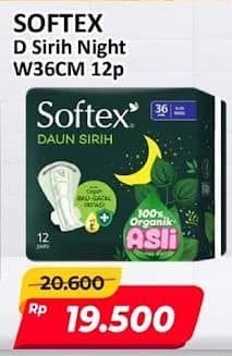 Promo Harga Softex Daun Sirih 36cm 12 pcs - Alfamart