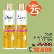 Promo Harga DOVE Super Shampoo 3 In 1 Dengan Serum 125 ml - LotteMart