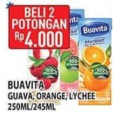 Promo Harga Buavita Fresh Juice Orange, Guava, Lychee 250 ml - Hypermart