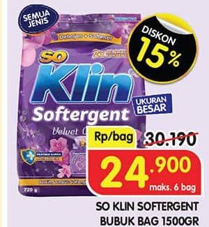 Promo Harga So Klin Softergent All Variants 1500 gr - Superindo