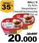 Promo Harga WALLS Ice Cream Chocolate Vanilla With Chocolate Chip, Neopolitana 700 ml - Giant