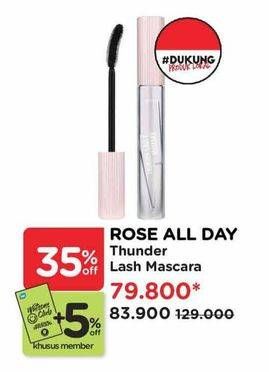 Promo Harga Rose All Day Thunder Lash Mascara 8 gr - Watsons