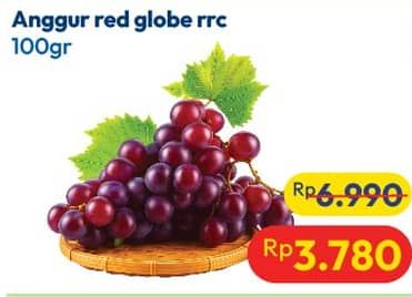 Promo Harga Anggur Red Globe RRC per 100 gr - Hypermart